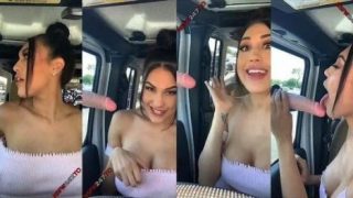 Rainey James Public Sucking Dildo In Car